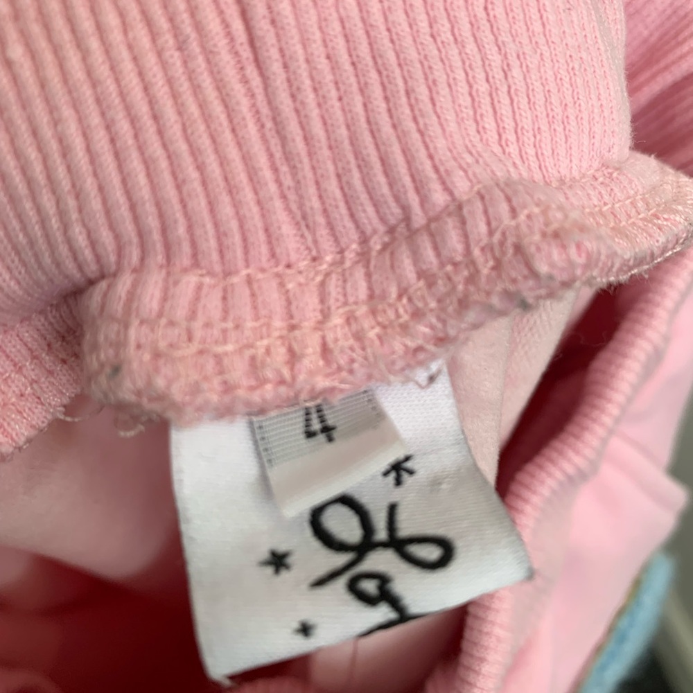 Lola + The Boys Pink Joggers with Patches, Girls Sweatpants size 4 - Picture 4 of 5